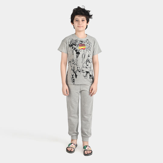 Boys Jersey/Terry 2 Piece Suit-H.grey
