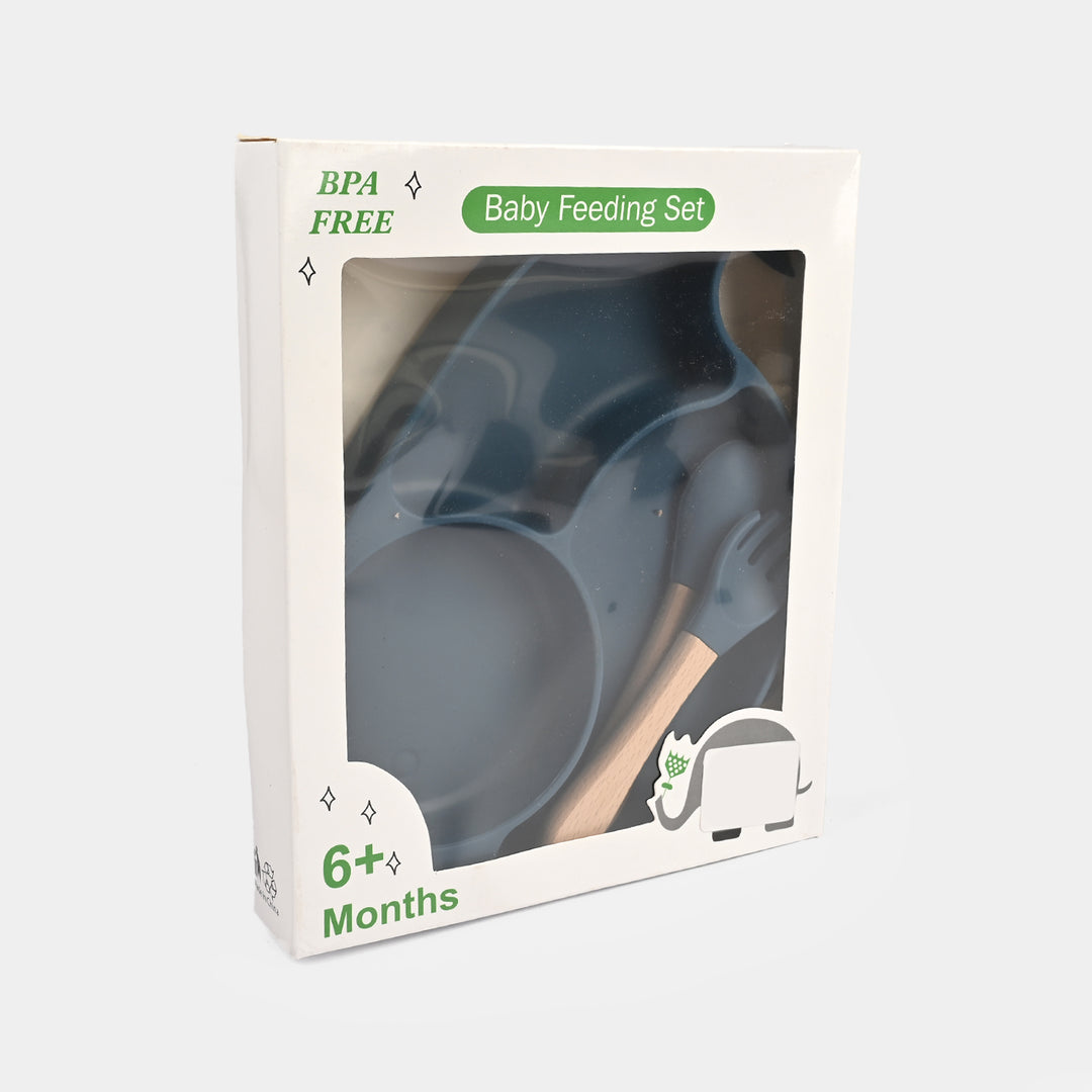 Baby Silicone Plate with Fork & Spoon Set