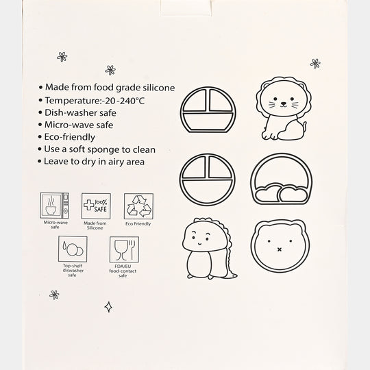 Baby Silicone Plate with Fork & Spoon Set