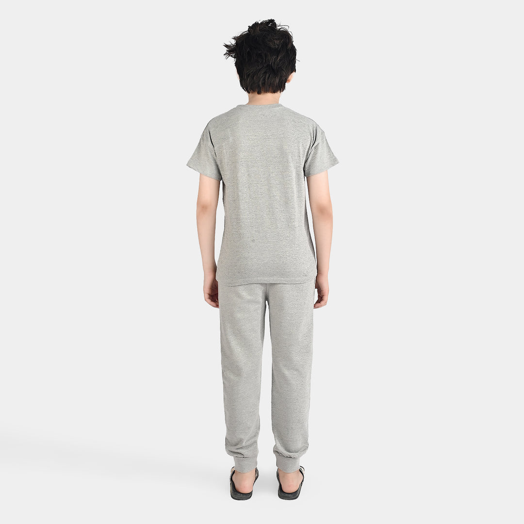 Boys Jersey/Terry 2 Piece Suit-H.grey