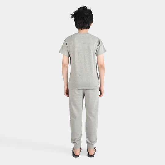 Boys Jersey/Terry 2 Piece Suit-H.grey
