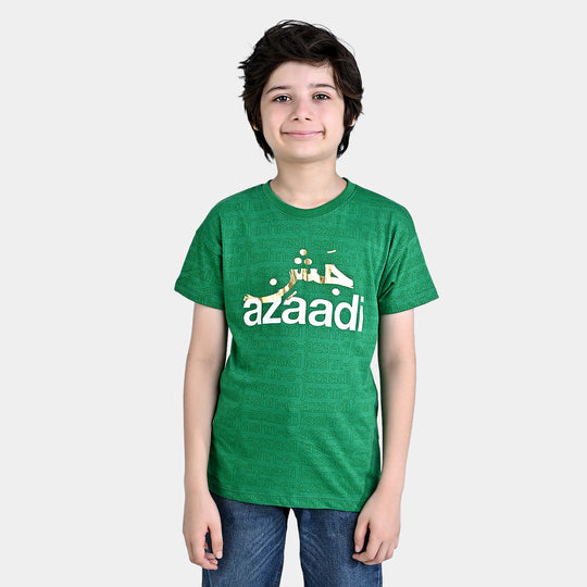 Boys Poly Cotton Jersey T-Shirt H/S Jashan e Azadi-Fern Green