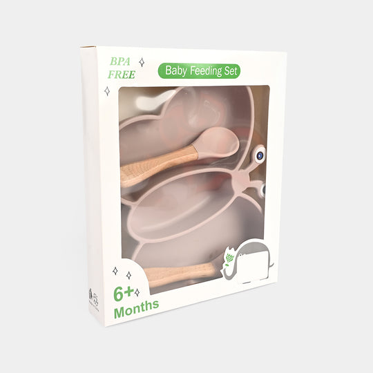 Baby Silicone Plate with Fork & Spoon Set