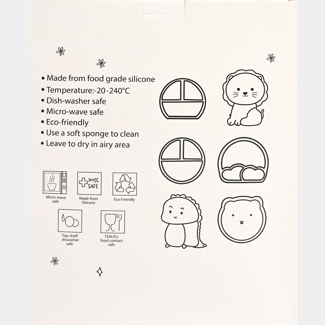 Baby Silicone Plate with Fork & Spoon Set