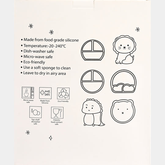 Baby Silicone Plate with Fork & Spoon Set