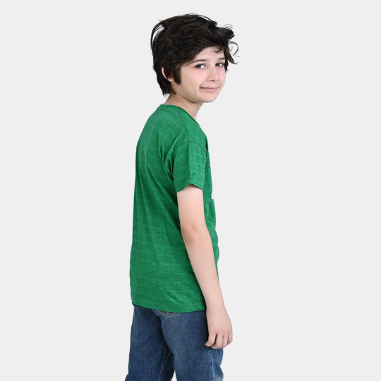 Boys Poly Cotton Jersey T-Shirt H/S Jashan e Azadi-Fern Green