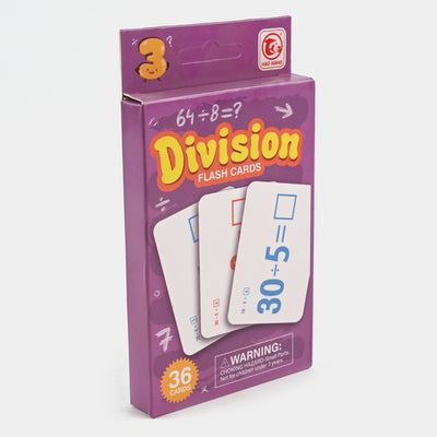 DIVISION FLASH CARDS FOR KIDS 36 CARDS