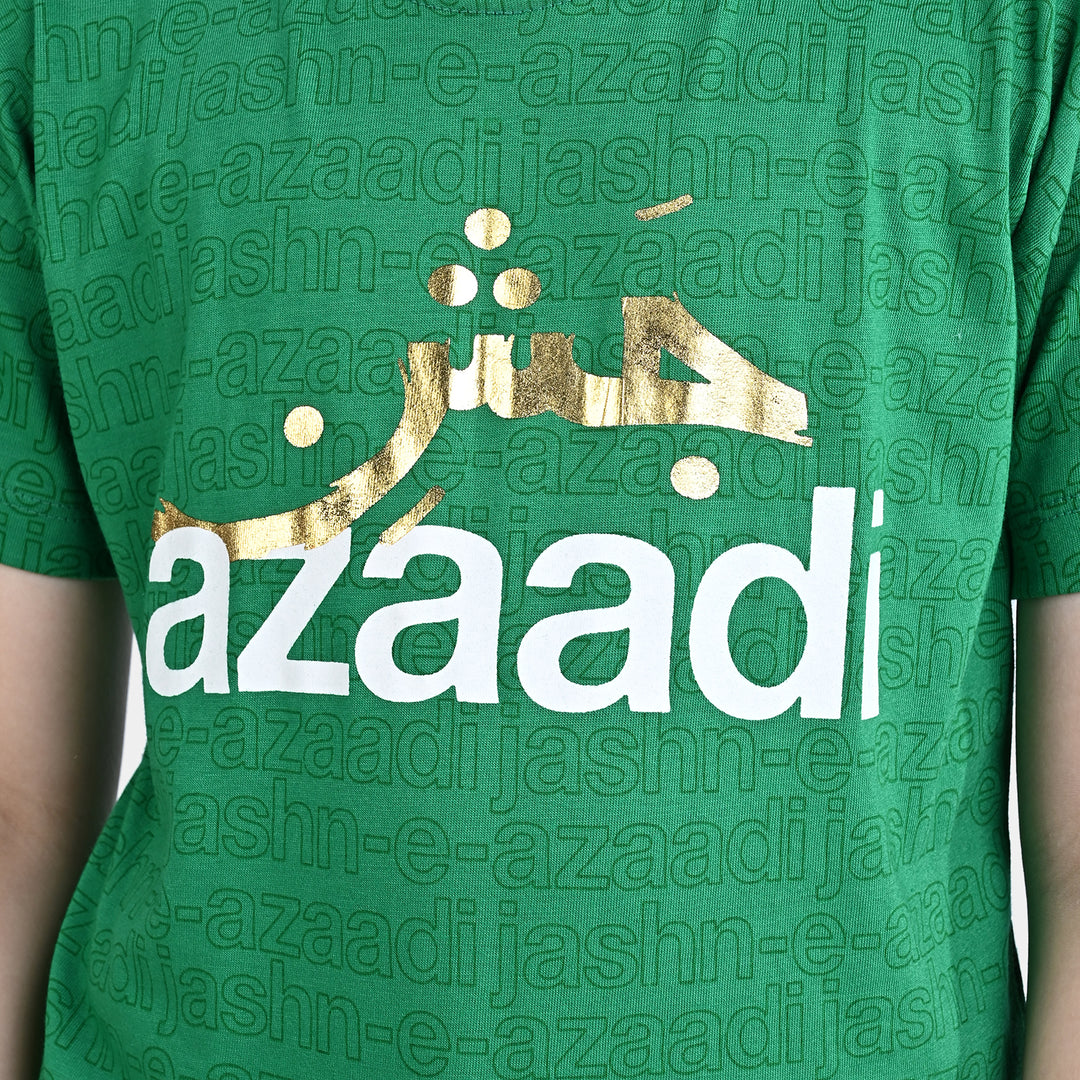 Boys Poly Cotton Jersey T-Shirt H/S Jashan e Azadi-Fern Green