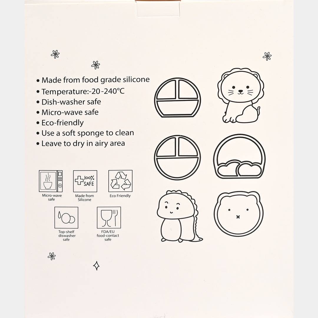 Baby Silicone Plate with Fork & Spoon Set