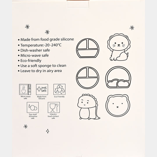 Baby Silicone Plate with Fork & Spoon Set