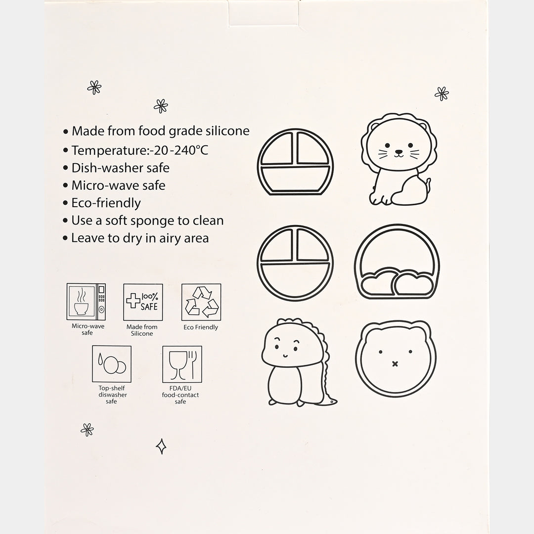 Baby Silicone Plate with Fork & Spoon Set