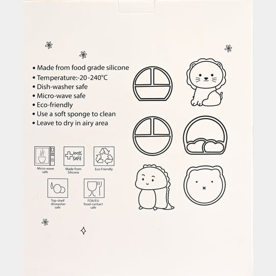 Baby Silicone Plate with Fork & Spoon Set