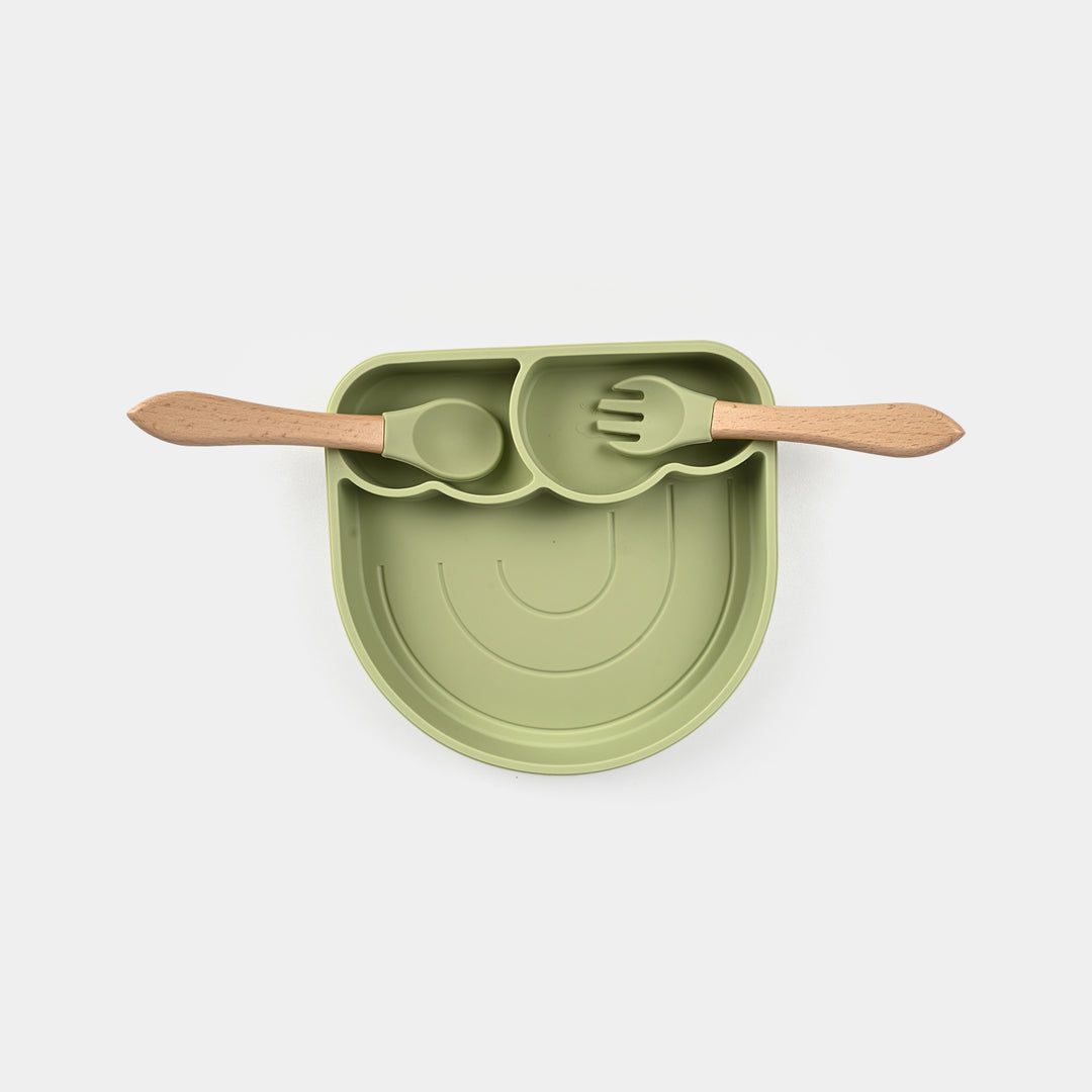 Baby Silicone Plate with Spoon & Fork