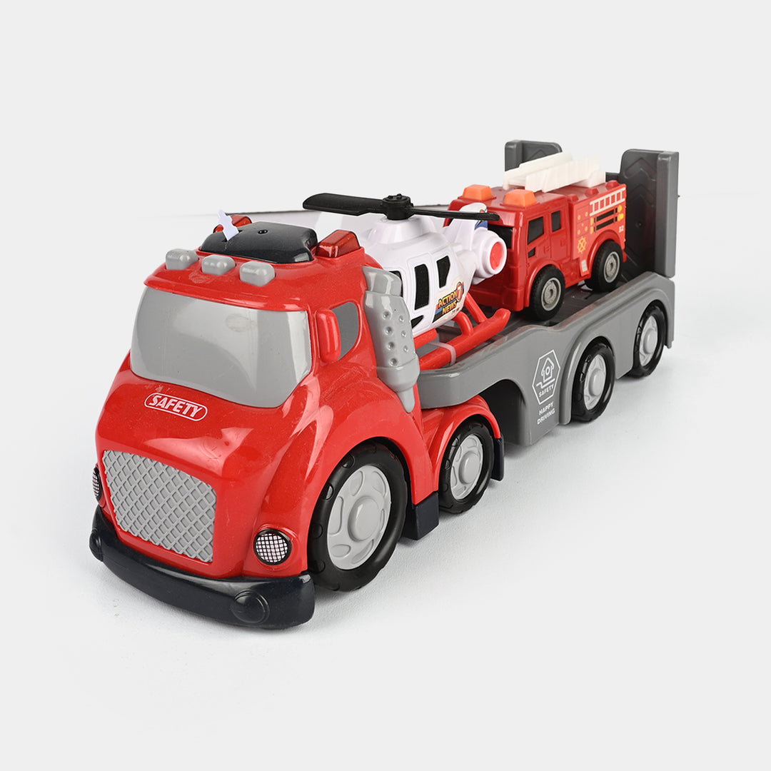 Kids' Interactive Police Rescue Truck – Friction Powered with Realistic Lights & Sound