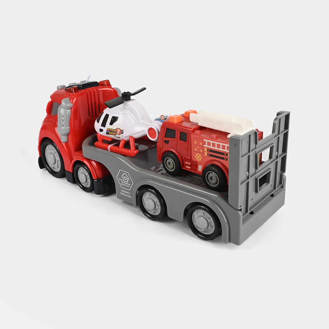 Kids' Interactive Police Rescue Truck – Friction Powered with Realistic Lights & Sound