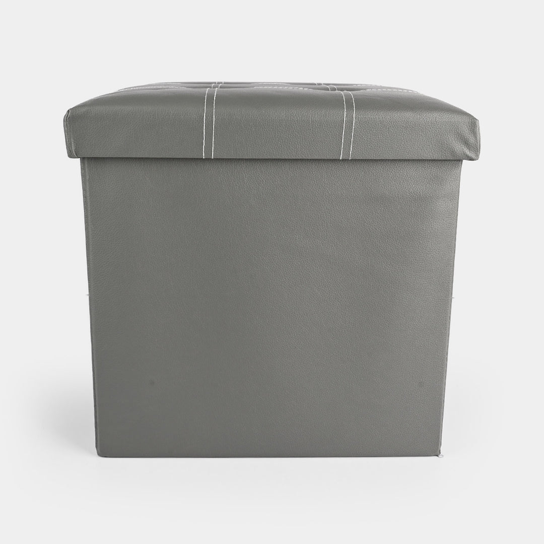 Foldable Storage Ottoman – Grey