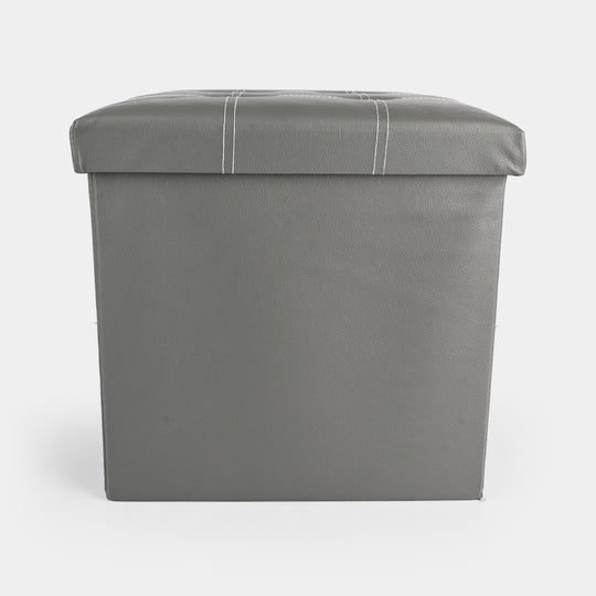 Foldable Storage Ottoman – Grey
