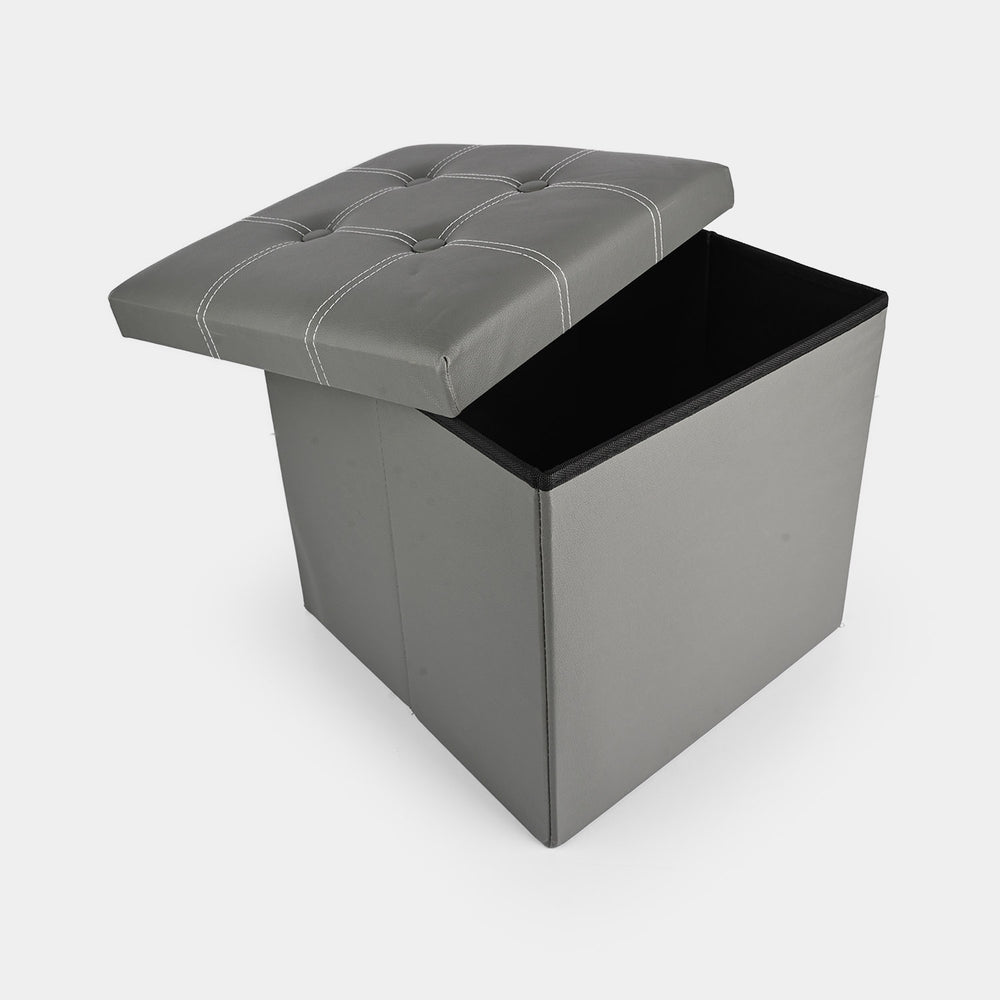 Foldable Storage Ottoman – Grey