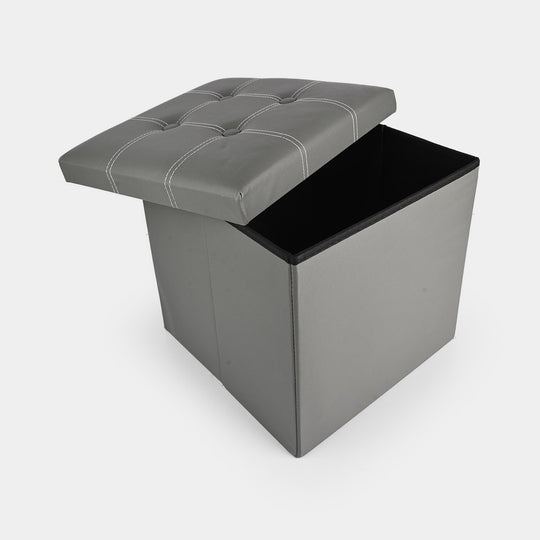 Foldable Storage Ottoman – Grey