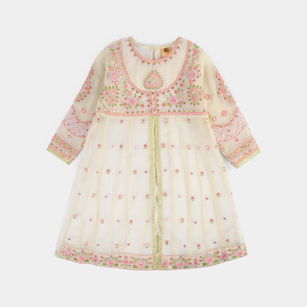 Girls Jacquard 3Pcs Gul Raiz-Cream