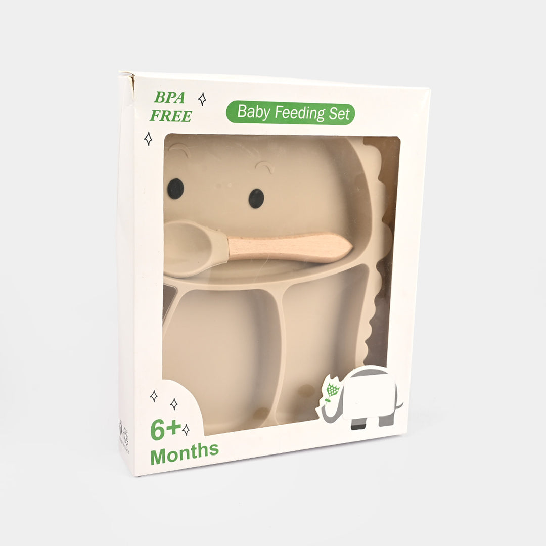 Baby Silicone Plate with Fork & Spoon Set