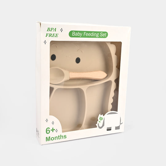 Baby Silicone Plate with Fork & Spoon Set