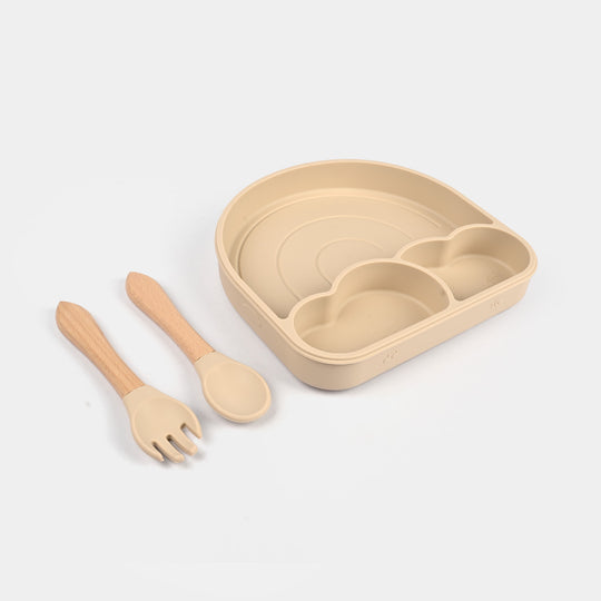 Baby Silicone Plate with Spoon & Fork