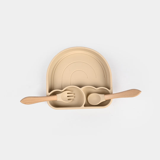 Baby Silicone Plate with Spoon & Fork