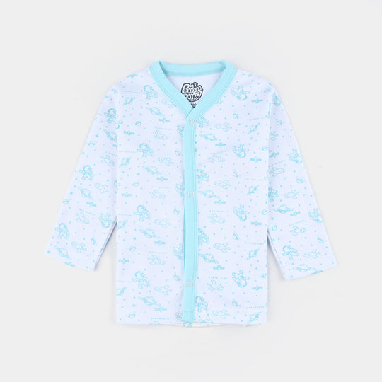 Infant Baby Poly Cotton Night Suit Rocket-White