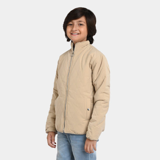 Boys Jacket Quilted W23-BEIGE