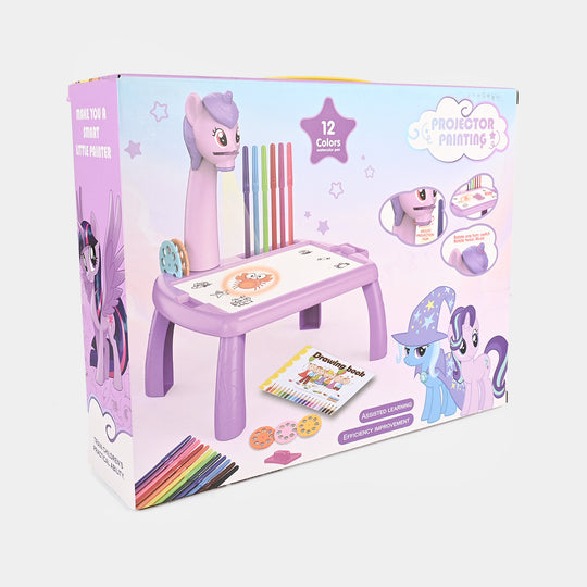 Kids Projector Painting Art Table Set