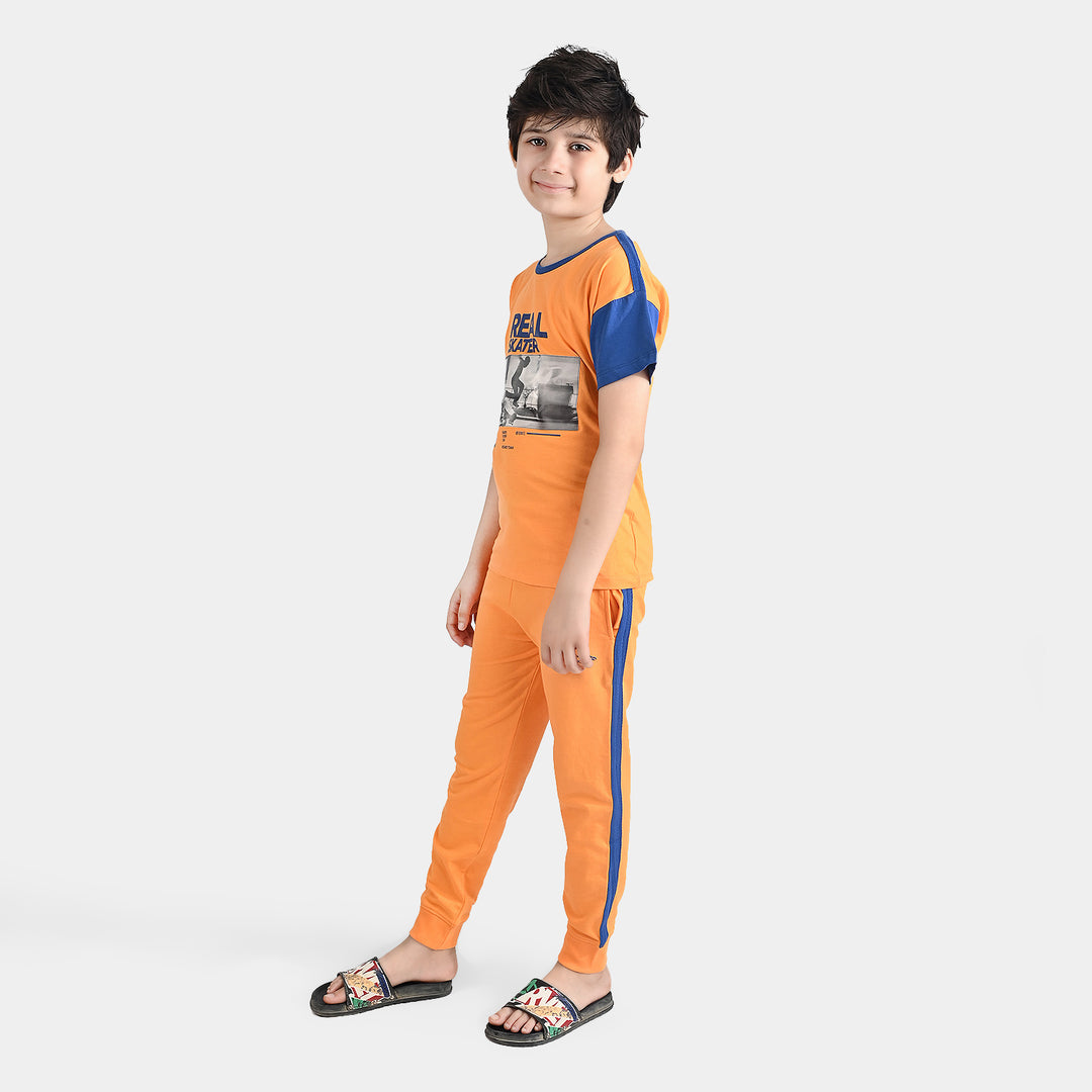 Boys Jersey/Terry 2 Piece Suit Real Skater-Orange/Blue