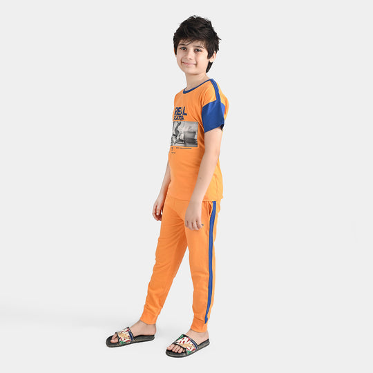 Boys Jersey/Terry 2 Piece Suit Real Skater-Orange/Blue