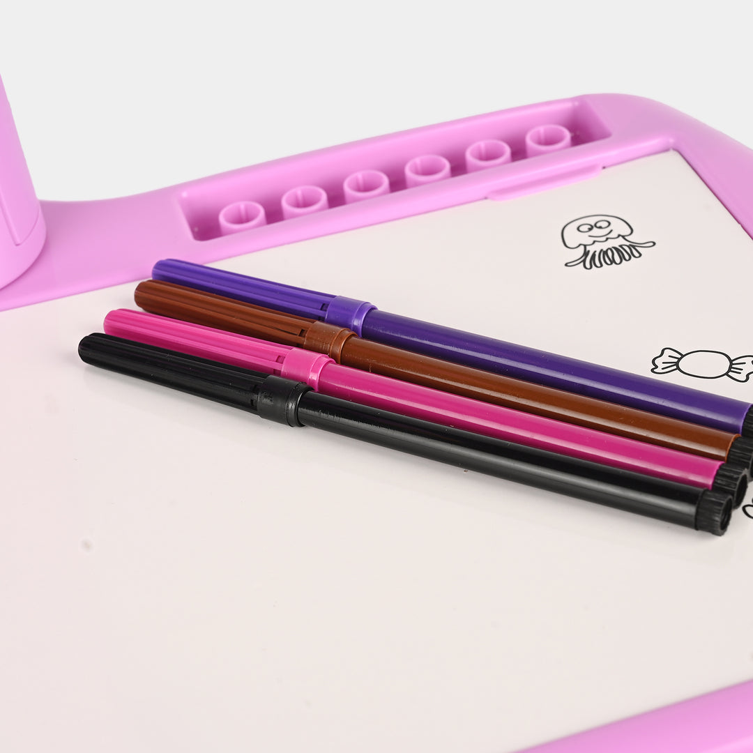 Kids Projector Painting Art Table Set