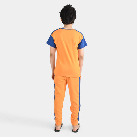 Boys Jersey/Terry 2 Piece Suit Real Skater-Orange/Blue