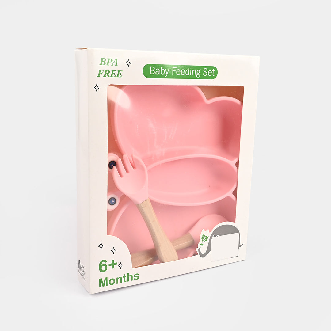 Baby Silicone Plate with Fork & Spoon Set