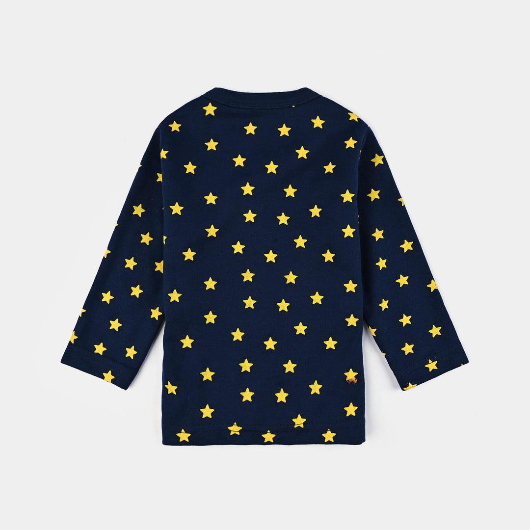Infant Baby Poly Cotton Night Suit Star-N/Blue