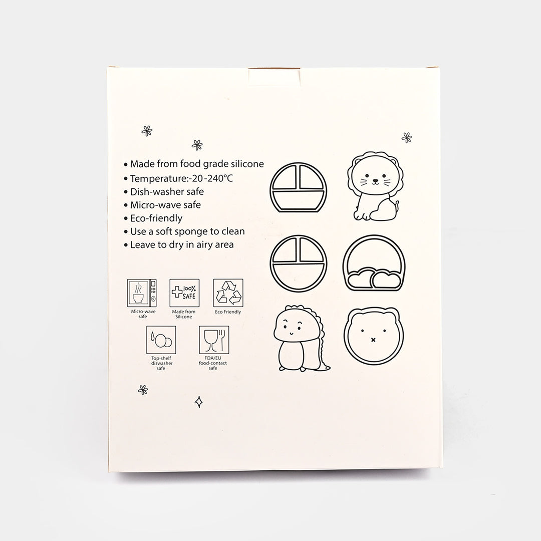 Baby Silicone Plate with Fork & Spoon Set