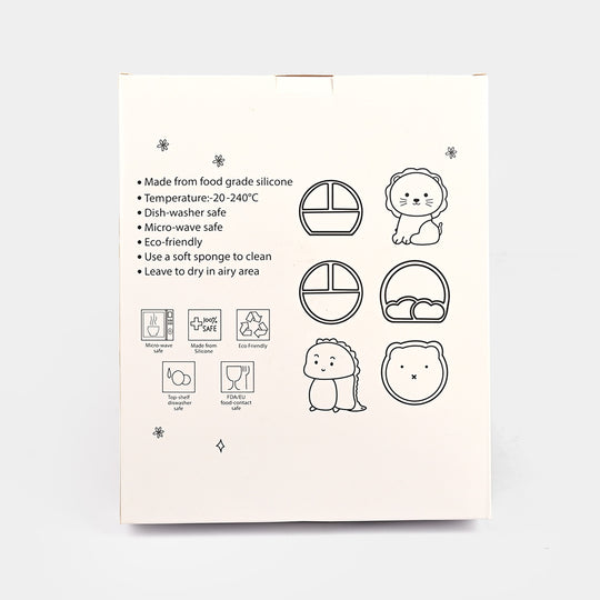 Baby Silicone Plate with Fork & Spoon Set