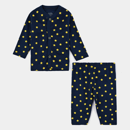 Infant Baby Poly Cotton Night Suit Star-N/Blue