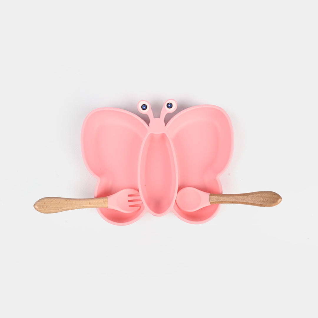 Baby Silicone Plate with Fork & Spoon Set