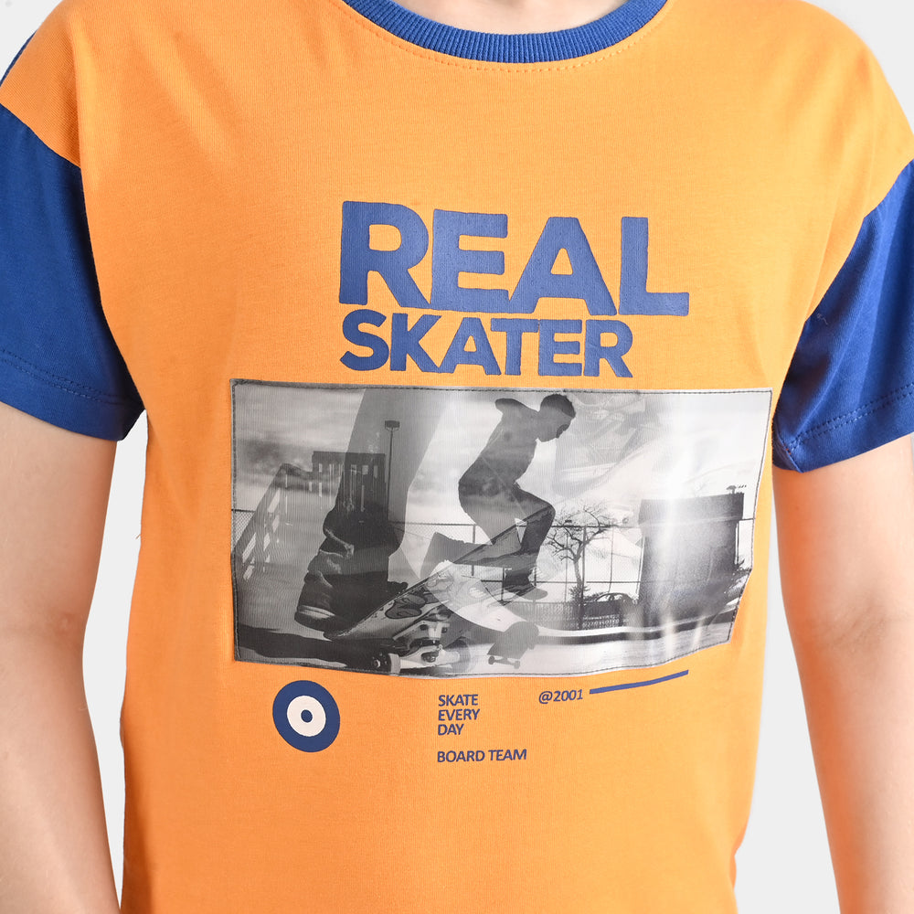 Boys Jersey/Terry 2 Piece Suit Real Skater-Orange/Blue