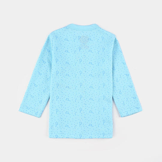 Infant Baby Poly Cotton Night Suit Star-Blue