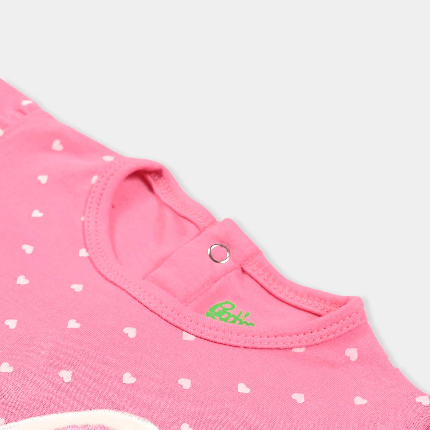 Infant Girls Cotton Interlock Knitted Romper -Pink