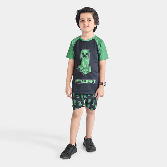 Boys Micro Fiber 2 Piece Suit-Green