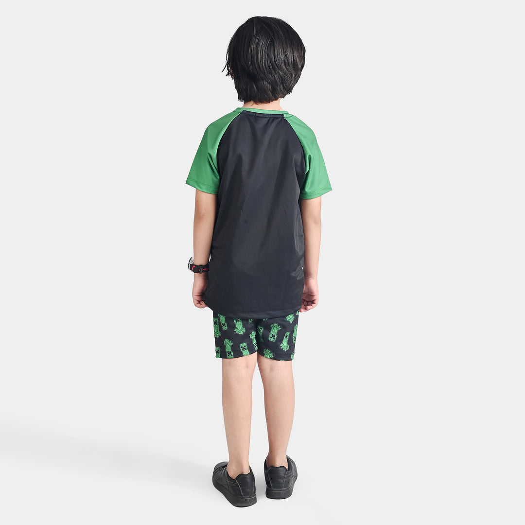 Boys Micro Fiber 2 Piece Suit-Green