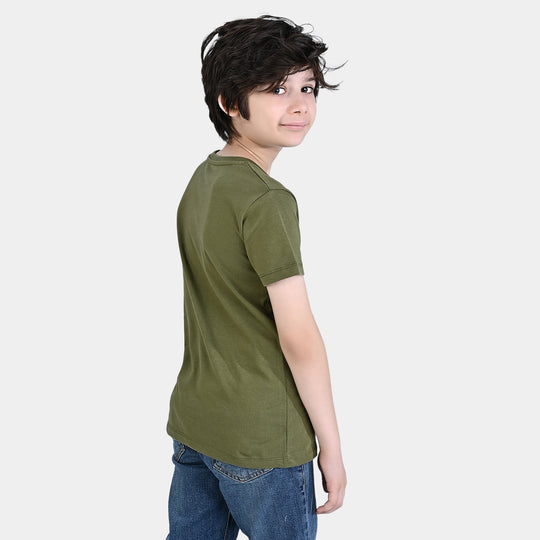 Boys Cotton Jersey T-Shirt H/S-C.Olive