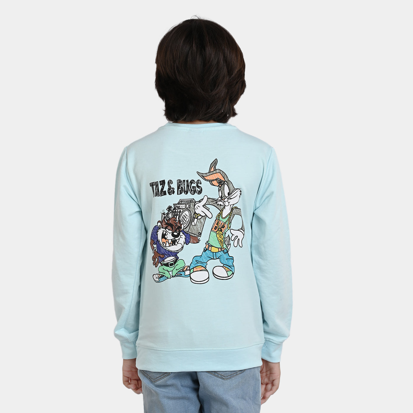 Boys Fleece Sweatshirt Taz & Bugs-Blue Elixi