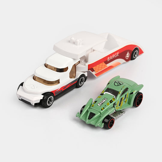 Alloy Mini Truck With Barge Car Set