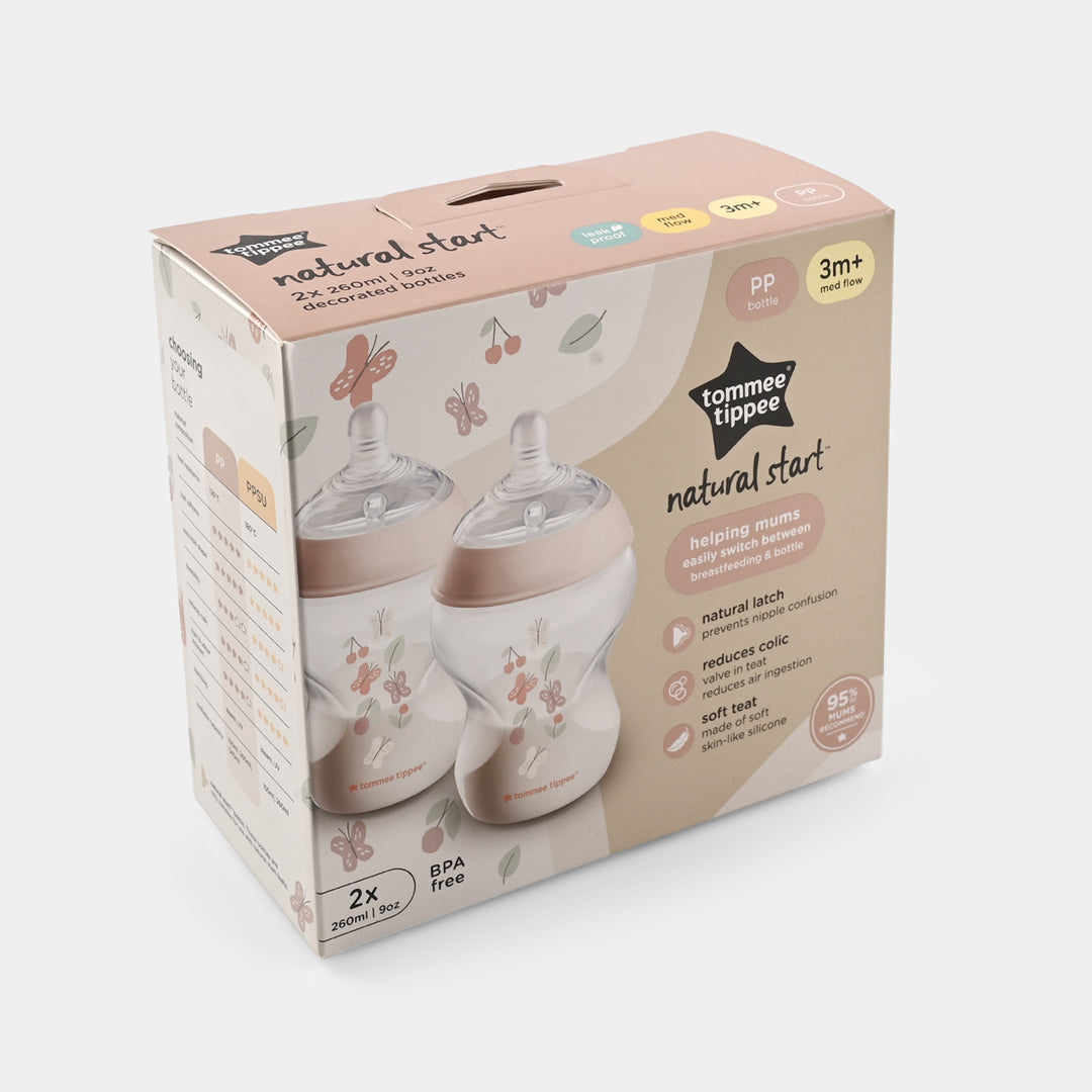 PP Tinted Bottle 260 with Medium TEAT Pack of 2 TT 423916